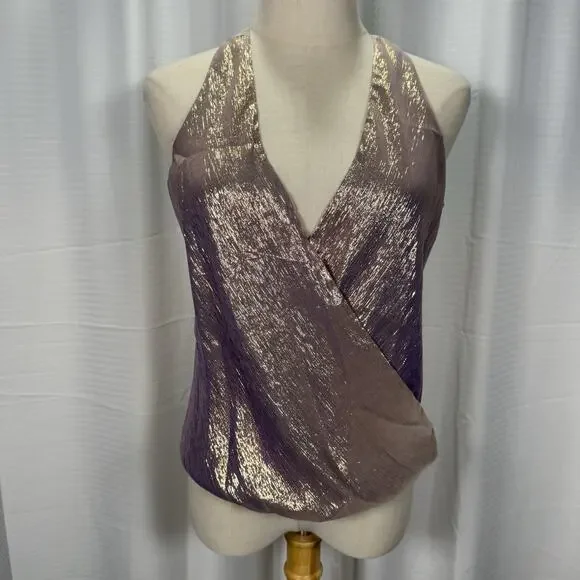 NWT Peter Cohen Metallic Chiffon Hitide Top Lilac Purple Women’s Size Small $850 - Picture 2 of 10